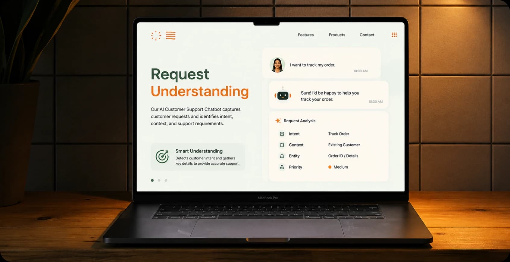 NLP intent recognition for customer support requests