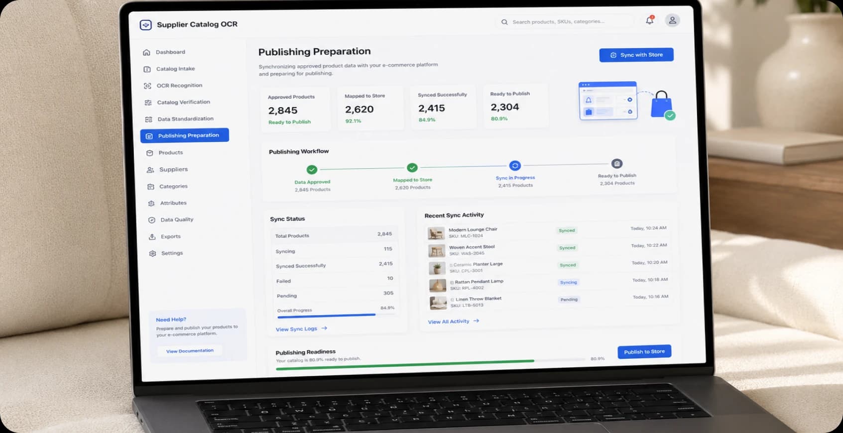 Preparing OCR output for e-commerce product publishing