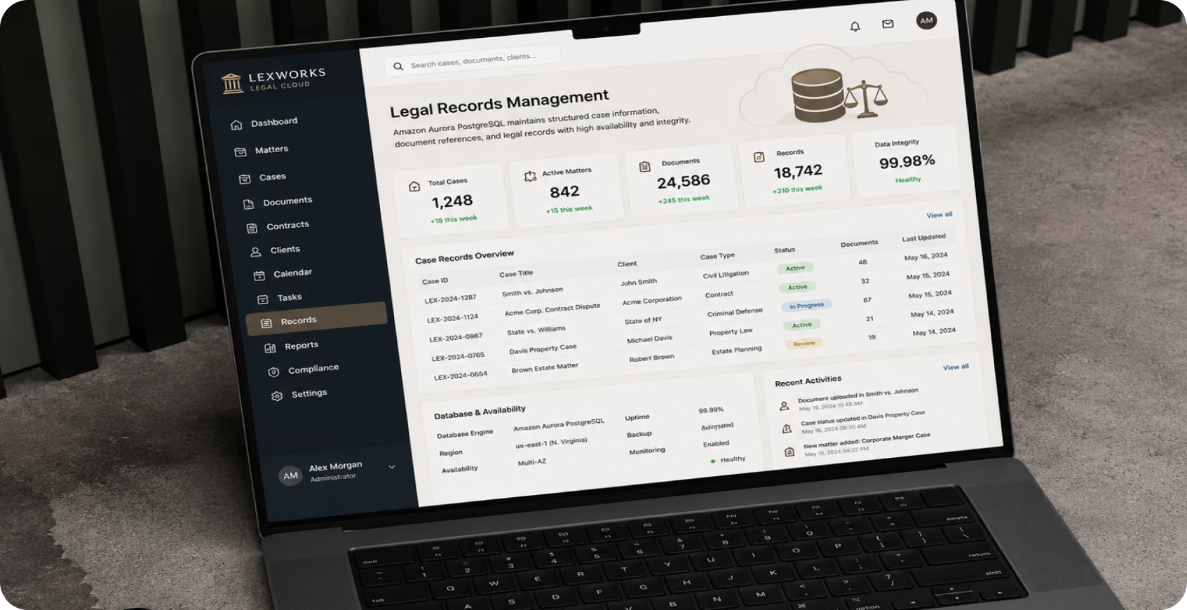Legal Records Management with Amazon Aurora PostgreSQL