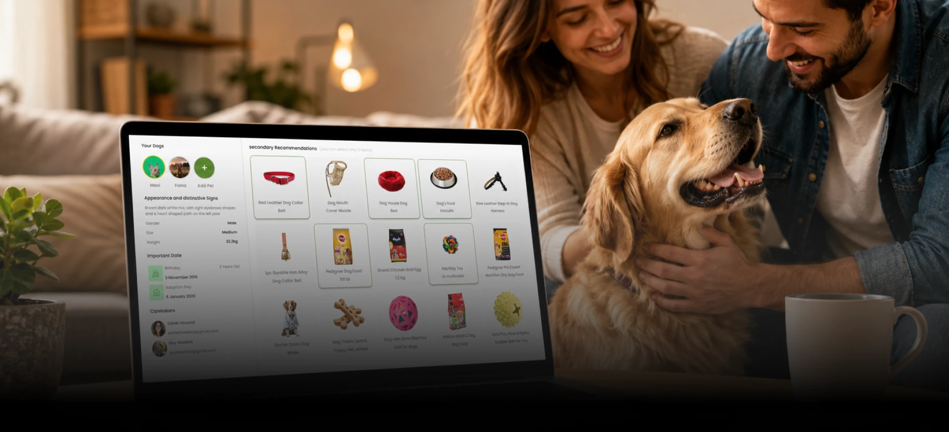 A veterinarian reviewing an AI-integrated pet health record on a tablet