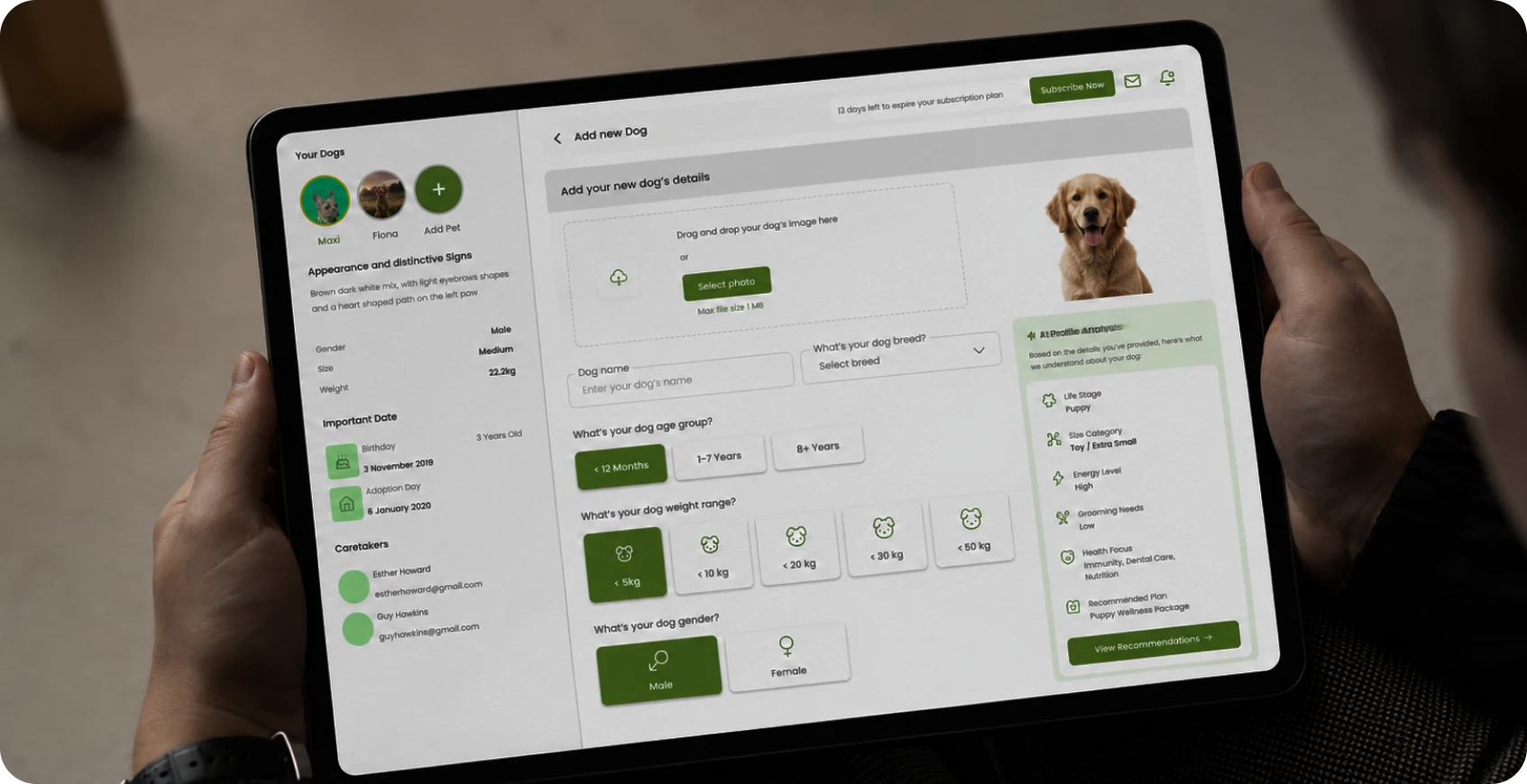 AI analyzing dog breed and health data
