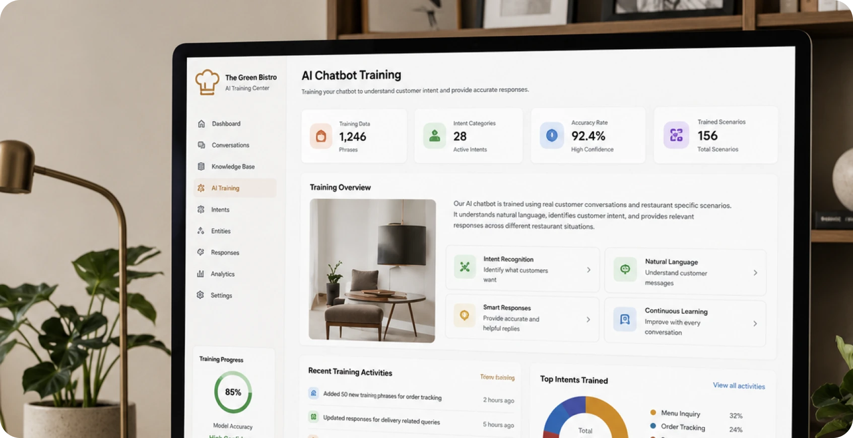 OpenAI and LangChain chatbot training for restaurant intent recognition