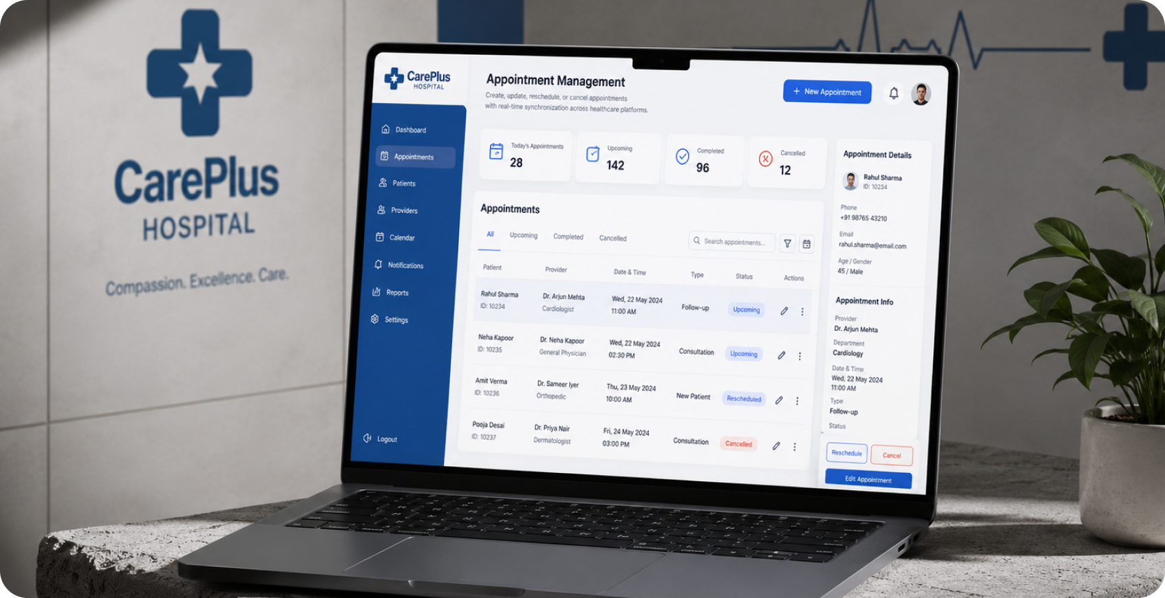 Database synchronizing appointments