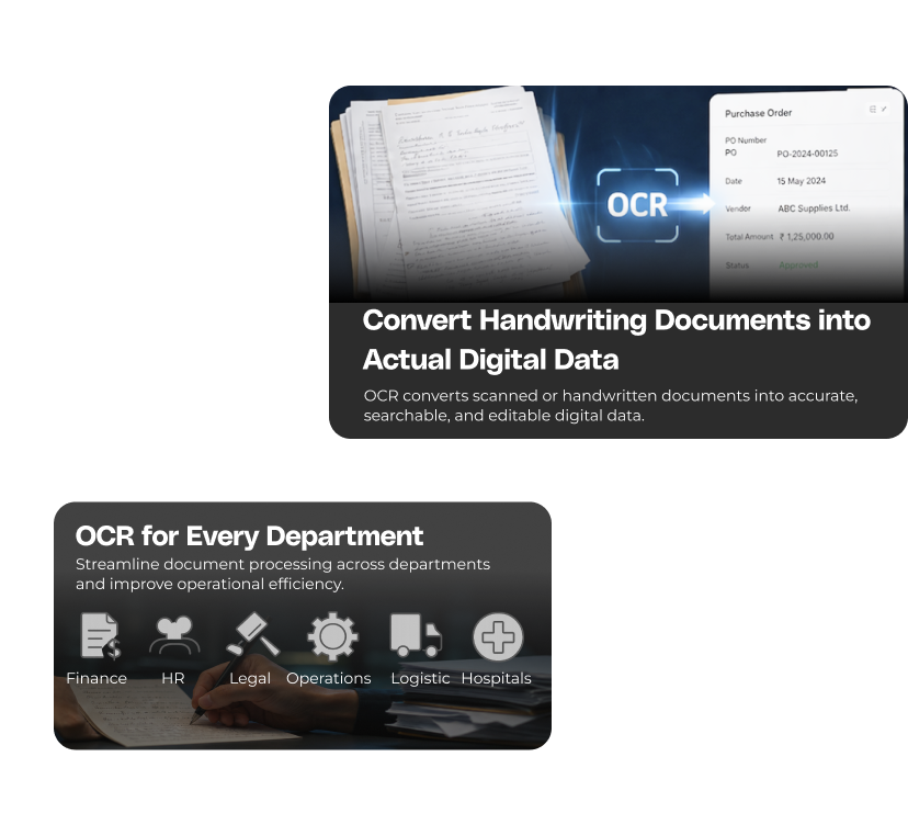 AI OCR Dashboard for Handwritten Document Data Extraction